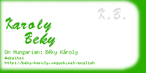 karoly beky business card